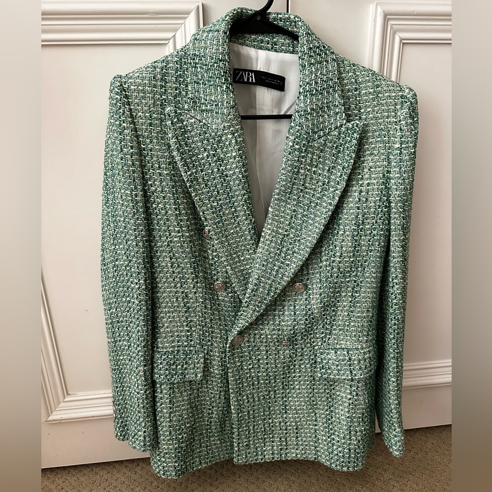 Zara Tweed size Large double breasted jacket